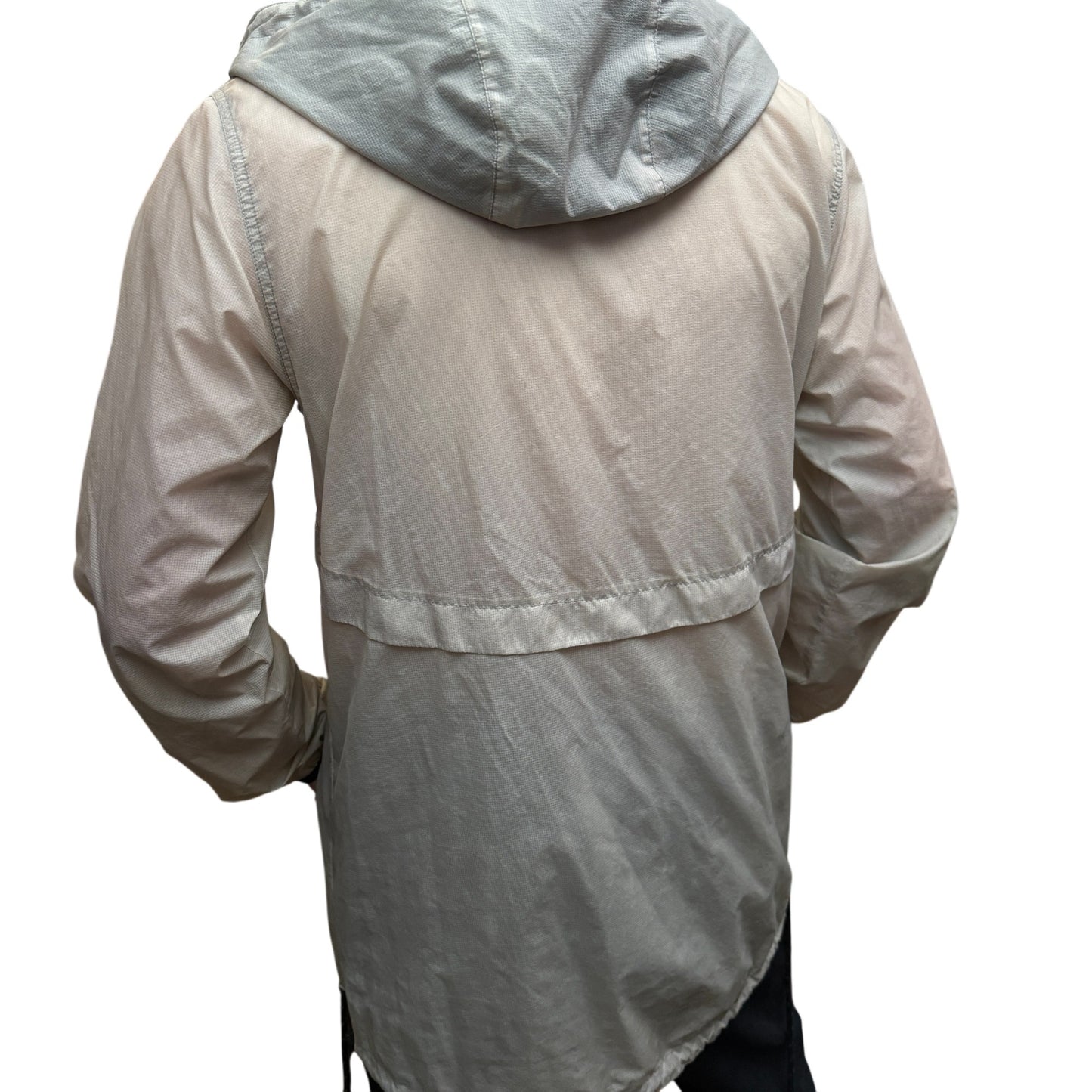 Burton Small Mens Rain Jacket Beige & Gray Lightweight Hooded