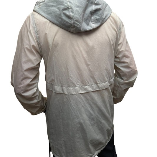 Burton Small Mens Rain Jacket Beige & Gray Lightweight Hooded